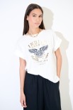T-SHIRT SCRITTE CON AQUILA BIANCO