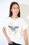 T-SHIRT SCRITTE CON AQUILA BIANCO