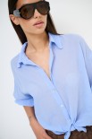 CAMICIA CON NODO MUSSOLA CELESTE