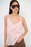 CANOTTA CON ROUCHES ASIMMETRICA MUSSOLA ROSA