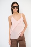 CANOTTA CON ROUCHES ASIMMETRICA MUSSOLA ROSA