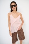 CANOTTA CON ROUCHES ASIMMETRICA MUSSOLA ROSA
