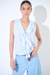 BLUSA SMANICATA ROUCHES DAV. TOPAZIO