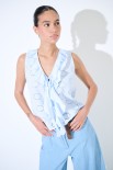BLUSA SMANICATA ROUCHES DAV. TOPAZIO