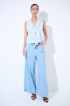 BLUSA SMANICATA ROUCHES DAV. TOPAZIO