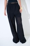 PANTALONE LARGO S.GALLO CON CINTURINO ELASTICO NERO