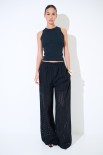 PANTALONE LARGO S.GALLO CON CINTURINO ELASTICO NERO