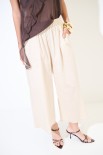 PANTALONE CROP CON ELASTICO BEIGE