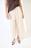 PANTALONE CROP CON ELASTICO BEIGE