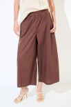 PANTALONE CROP CON ELASTICO MORO