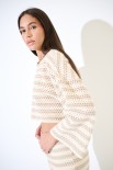 CROP TOP MAGLIA RIGA BURRO