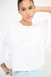 T-SHIRT CON INSERTI POPELINE BIANCO