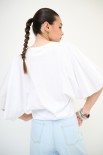 T-SHIRT CON INSERTI POPELINE BIANCO