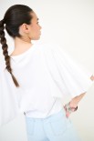 T-SHIRT CON INSERTI POPELINE BIANCO