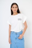 T-SHIRT MARGHERITA DOPPIA STAMPA PANNA