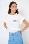 T-SHIRT MARGHERITA DOPPIA STAMPA PANNA