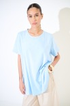 T-SHIRT LUNGA CON DT LYOCELL CELESTE