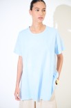 T-SHIRT LUNGA CON DT LYOCELL CELESTE