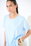 T-SHIRT LUNGA CON DT LYOCELL CELESTE