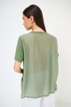T-SHIRT LUNGA CON DT LYOCELL VERDE MILITARE