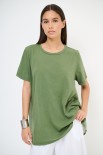 T-SHIRT LUNGA CON DT LYOCELL VERDE MILITARE