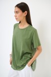 T-SHIRT LUNGA CON DT LYOCELL VERDE MILITARE