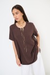 T-SHIRT LUNGA CON DT LYOCELL MORO