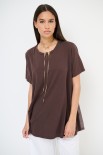 T-SHIRT LUNGA CON DT LYOCELL MORO
