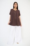 T-SHIRT LUNGA CON DT LYOCELL MORO