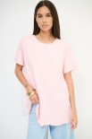 T-SHIRT LUNGA CON DT LYOCELL ROSA