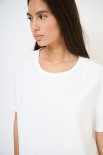 T-SHIRT OVER CON DT LYOCELL BIANCO