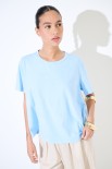 T-SHIRT OVER CON DT LYOCELL CELESTE