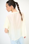 T-SHIRT OVER CON DT LYOCELL GIALLO