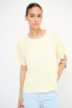 T-SHIRT OVER CON DT LYOCELL GIALLO
