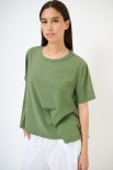 T-SHIRT OVER CON DT LYOCELL VERDE MILITARE