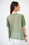 T-SHIRT OVER CON DT LYOCELL VERDE MILITARE