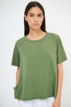 T-SHIRT OVER CON DT LYOCELL VERDE MILITARE