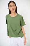 T-SHIRT OVER CON DT LYOCELL VERDE MILITARE