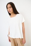 T-SHIRT SCATOLINA CON INSERTI LYOCELL BIANCO