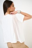 T-SHIRT SCATOLINA CON INSERTI LYOCELL BIANCO