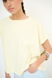 T-SHIRT SCATOLINA CON INSERTI LYOCELL GIALLO
