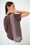 T-SHIRT SCATOLINA CON INSERTI LYOCELL MORO