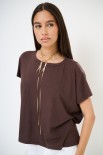 T-SHIRT SCATOLINA CON INSERTI LYOCELL MORO