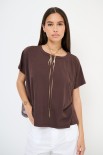 T-SHIRT SCATOLINA CON INSERTI LYOCELL MORO
