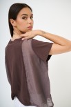 T-SHIRT SCATOLINA CON INSERTI LYOCELL MORO