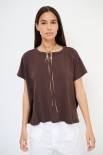 T-SHIRT SCATOLINA CON INSERTI LYOCELL MORO