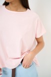 T-SHIRT SCATOLINA CON INSERTI LYOCELL ROSA
