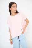 T-SHIRT SCATOLINA CON INSERTI LYOCELL ROSA