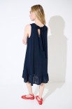 ABITO SMANICATO CON FIOCCO DT BLU
