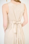 ABITO SMANICATO CON PIEGHE BEIGE